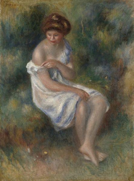 Pierre Auguste Renoir Seated Girl in Landscape Norge oil painting art